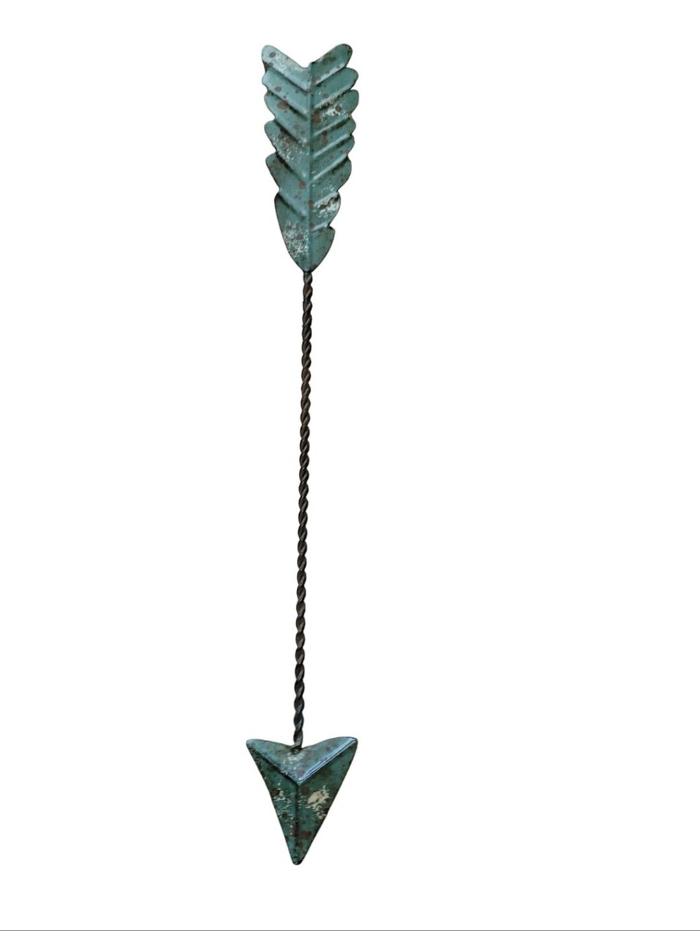 Green Patina Metal Arrow Wall Accent - Rustic Home Wall Decor